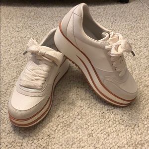 Zara white platform sneakers